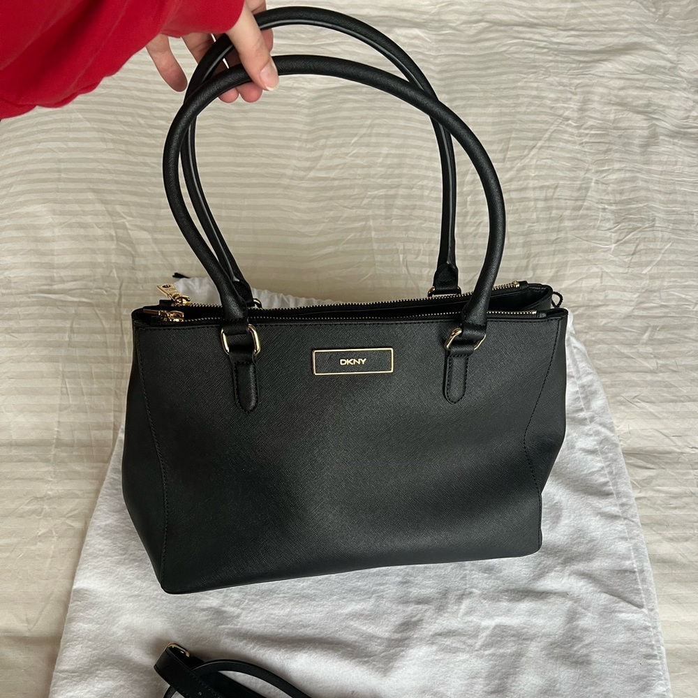DKNY Black Structured Tote Purse